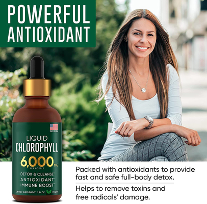 OEM Private Label Liquid Chlorophyll Herbal Extract Chlorophyll Drops Suplement energetyczny