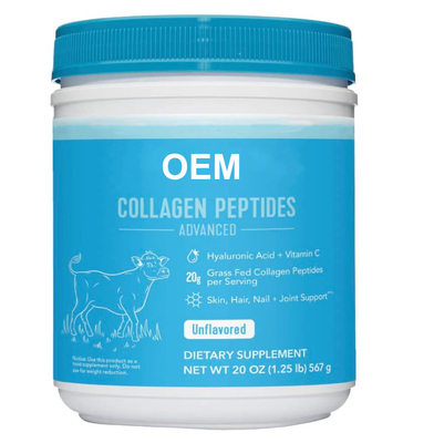 OEM Supply Peptydy kolagenowe w proszku z kwasem hialuronowym i witaminą C Bezsmakowe 20 oz 10 oz