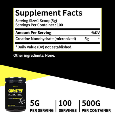 OEM Food Diet Suplement kreatyny monohydrat 500g serwatki monohydrat kreatyny w proszku