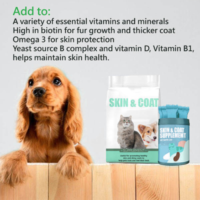 Pet Health Suplement diety OEM Żywność Głęboka pielęgnacja Błyszczące włosy Proszek z jaj żółwia Kolagen rybny Biotyna