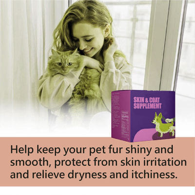 Pet Health Suplement diety OEM Żywność Głęboka pielęgnacja Błyszczące włosy Proszek z jaj żółwia Kolagen rybny Biotyna