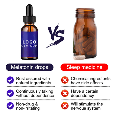 50ml 5Mg Biotyna Kolagen Krople OEM Naturalna melatonina Krople Pomoc dla dorosłych w nocy