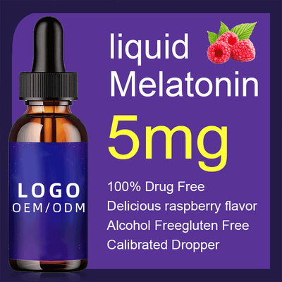 50ml 5Mg Biotyna Kolagen Krople OEM Naturalna melatonina Krople Pomoc dla dorosłych w nocy