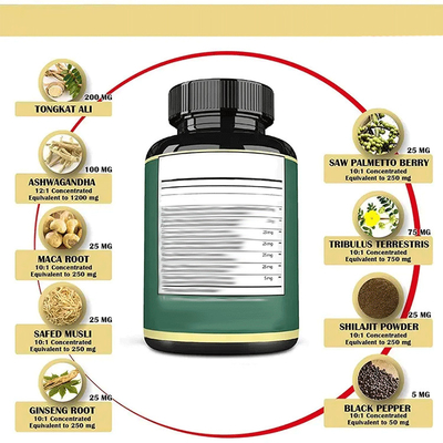 60 sztuk kapsułek Maca Extra Strength Health Food Extract Test Booster dla mężczyzn Silniejszy Potężniejszy