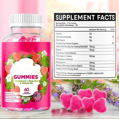 Kobiety Wzdęcia Odczucia napięcia, skurcze miesiączkowe Produkt zdrowotny Kobieta PMS Gummy